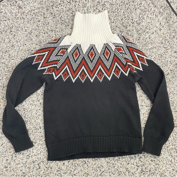 Janie and Jack Sweater Boys 6 Fair Isle Turtleneck Long Sleeve Blue Red White - Picture 1 of 6